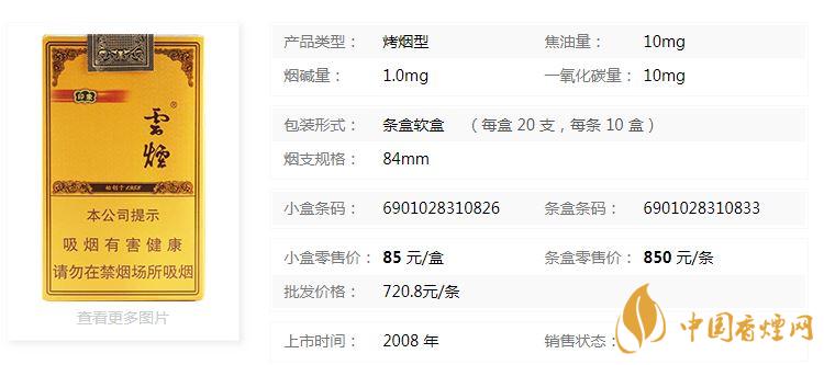 云煙軟禮印象小盒多少錢一包？云煙軟禮印象小盒價格2020