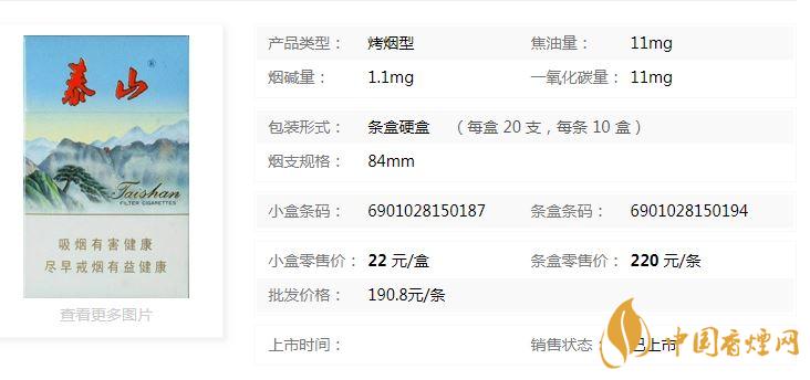 泰山新品香煙價(jià)格多少錢？泰山新品硬盒價(jià)格及參數(shù)2020